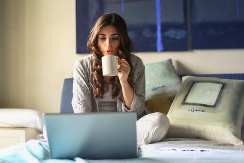 Girl having coffee