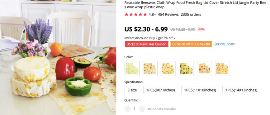 Beeswax Cotton Wrap